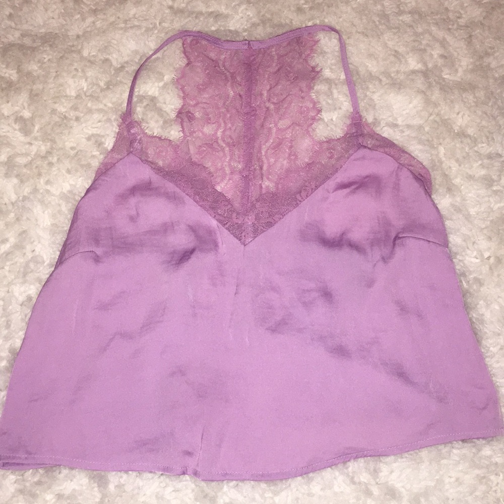 Cropped silk tank top
